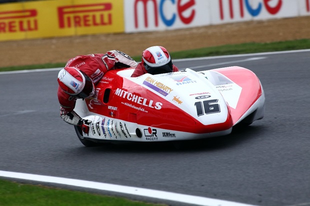 TT sidecar stars Ben and Tom Birchall in action at Brands Hatch (Dave Yeomans)